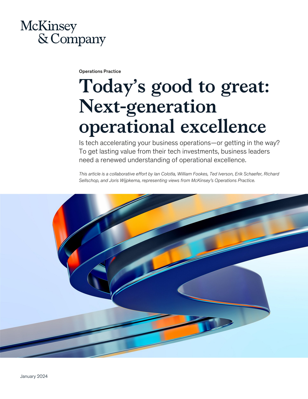 McKinsey Global Institute Today's good to great Next-generation operational excellence报告下载链接